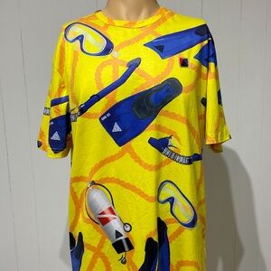 Black Pyramid shirt men L Large all over print scuba diving streetwear Y2K